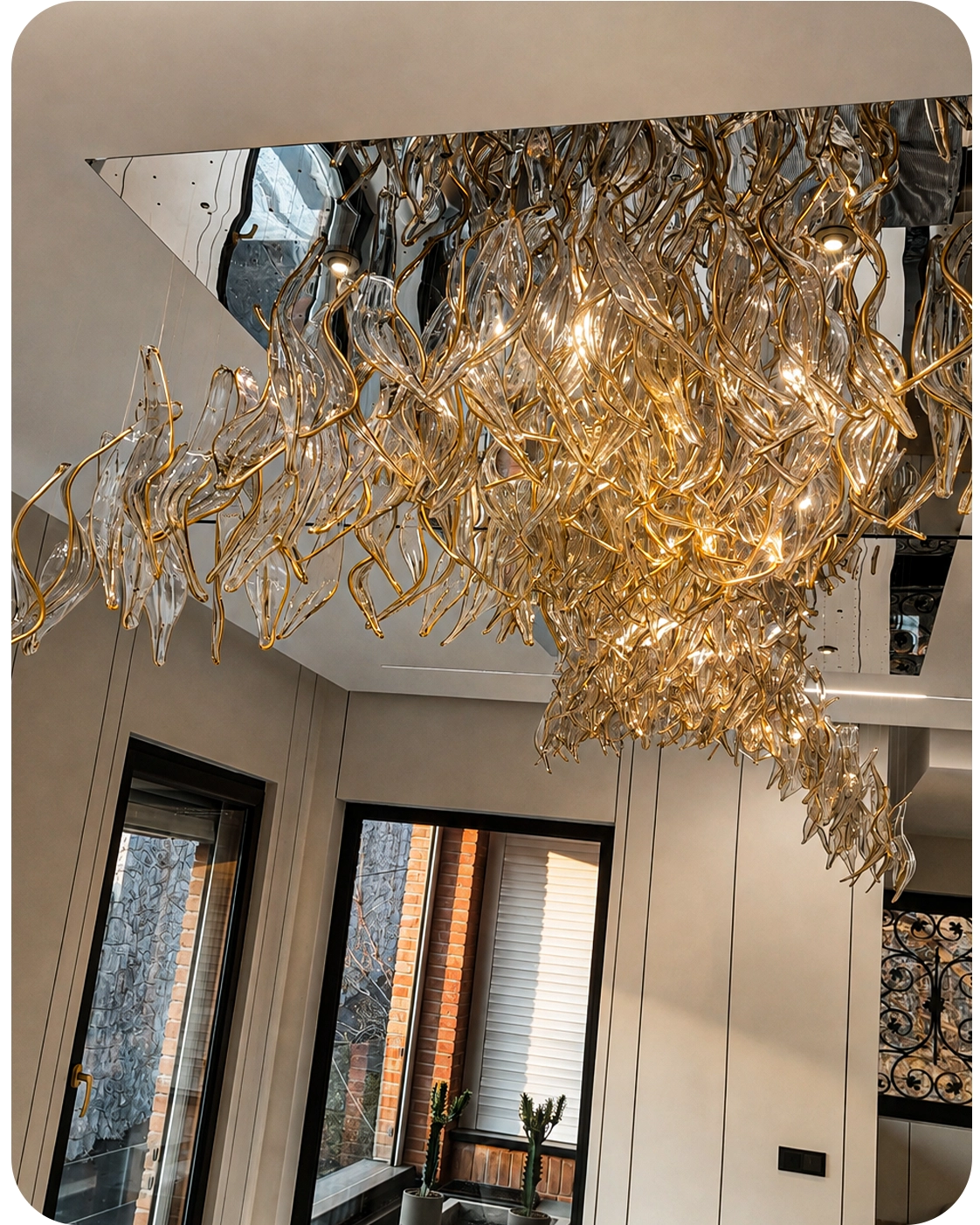 لوستر نئوکلاسیک مدل برگ بید | Willow Leaf Chandelier